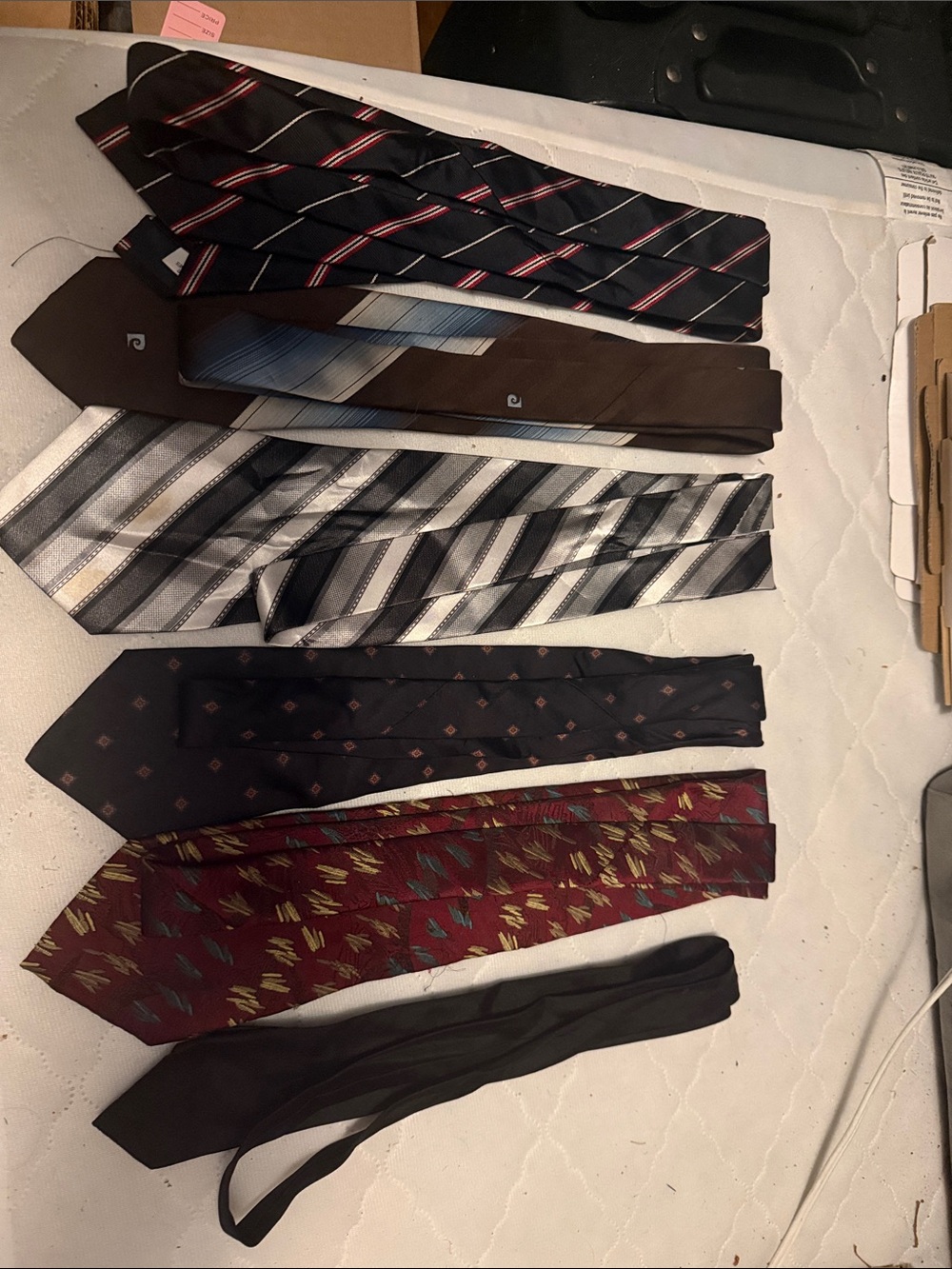 Men's Assorted polyester Ties in Black, Gray, Brown, Burgundy
